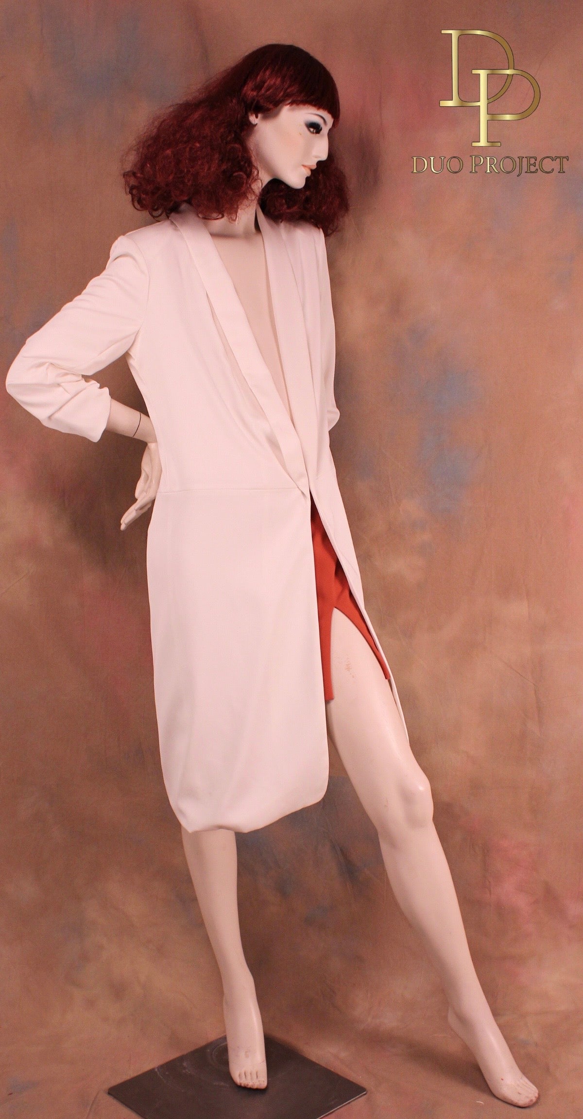 Long 3/4 Sleeve Satin Blazer